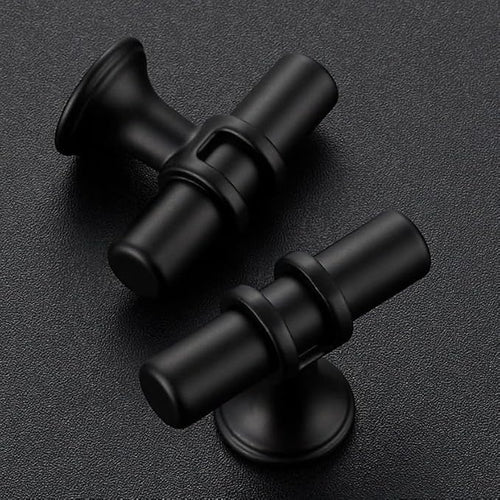 15 Pack Matte Black Cabinet Knobs - Kitchen Cabinet Knobs Black Cabinet Pulls for Kitchen Cabinet Drawer Stainless Steel Dresser Knobs for Cabinet Hardware 2 Inch Length Single Hole T Bar