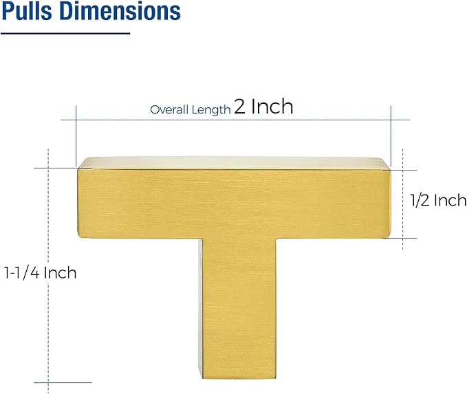 JOY DECOR 12 Pack Cabinet Knobs, Gold Cabinet Handles, 2 Inch Kitchen Knobs, Single Hole Drawer Hardware for Dresser Drawers