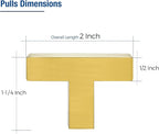 JOY DECOR 4 Pack Cabinet Knobs, Gold Cabinet Handles, 2 Inch Kitchen Knobs, Single Hole Drawer Hardware for Dresser Drawers