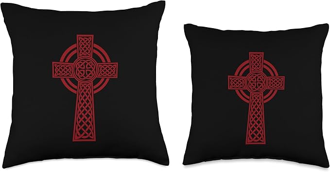 Nordic Scandinavian Legends Old Norse Mythology Celtic Cross Throw Pillow