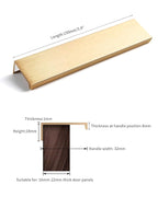 5pack 6 inch self Adhesive Cabinet pulls Adhesive Cabinet Handles Stick on Handles Gold Finger pulls for cabinets Drawer Edge pulls Finger pulls Concealed Drawer Seam Flat