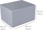 Large Grey Wooden Box Storage with Hinged Lid | 15.8 x 11.8 x 9.44 inches (+-0.5) | with Handles | Gift Box Storage Document | Product NOT Intended for 15 Years OR Below