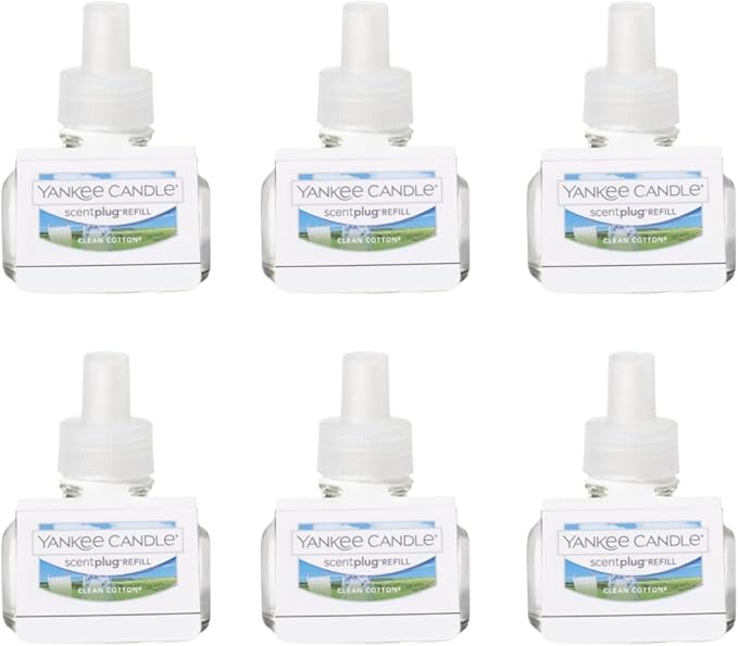 Yankee Candle Scent Plug Refill, Clean Cotton (Pack of 6)