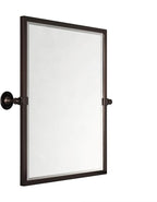 TEHOME Pivot Mirror Oil Rubbed Bronze Tilt Rectangle Bathroom Mirror Tilting Metal Framed Beveled Vanity Mirrors, Overall 23.9 x 24 inches (Mirrror 20 x 24 inches)