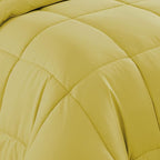 Sweet Home Collection 7 Piece Comforter Set Bag Solid Color All Season Soft Down Alternative Blanket & Luxurious Microfiber Bed Sheets, Yellow, Twin XL