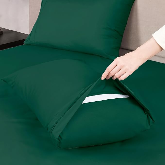 Mejoroom Full Size Sheet Sets - 16 Inch Deep Pocket Sheets & Pillowcase Sets - 1800 Collection Microfiber Bed Sheet Set - Extra Soft, Fade & Wrinkle Resistant - 4 Piece (Full, Emerald Green)