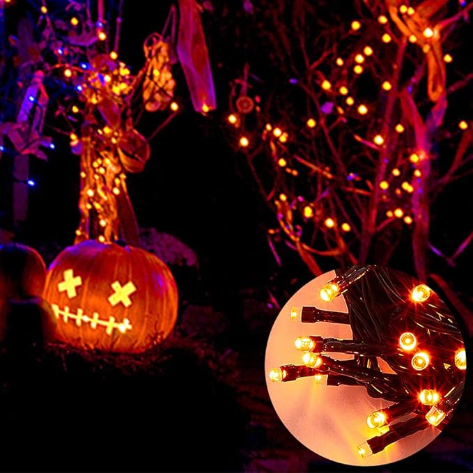 Twinkle Star, 200 LED Indoor Outdoor String Light 66 ft for 8 Modes Waterproof for Indoor Outdoor Christmas Tree Wedding Party Bedroom Orange
