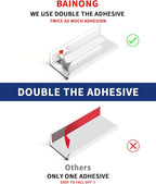 5 Pack 8 inch Self Adhesive Cabinet Pulls - Silvery Stick On Handles - Adhesive Cabinet Handles & Drawer Edge Pulls