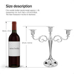 3 Candle Metal Candelabra Candlesticks Holder for Formal Events, Wedding, Church, Holiday Décor, Halloween – Taper Candle Holder Stand Centerpiece Elegant Decoration Piece for Table,Silver