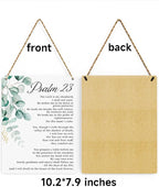 BELLOWDEER Bible Verse Psalm 23 Christian Gifts, Inspirational Wall Decor, Scripture Wall Art Wooden Hanging Sign for Modern Home Office Bathroom Bedroom Wall Art Decor 8x10 Inches