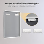 LOAAO 72x40 Inch White Metal Framed Bathroom Mirror for Wall, White Bathroom Vanity Mirror Farmhouse, Large Rounded Rectangle Mirror, Anti-Rust, Tempered Glass, Hangs Horizontally or Vertically