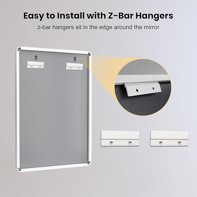 LOAAO 72x40 Inch White Metal Framed Bathroom Mirror for Wall, White Bathroom Vanity Mirror Farmhouse, Large Rounded Rectangle Mirror, Anti-Rust, Tempered Glass, Hangs Horizontally or Vertically