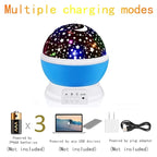 Borelor Star Night Light for Kids, 12 Color Changing Lights Modes with USB Cable, 360°Rotating Moon Star Projector Desk Lamp for Bedroom Party Decor & Girls Birthday Gift（Blue）