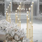 2pcs 9 Arm Candelabra,Floor Candle Holders Tall Set for Wedding Aisle Decoration,Gold Candelabras for Fireplace,Candle Stand Fit for Flameless or Wax
