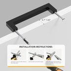 goldenwarm 35 Pack 12-3/5 Inch Black Cabinet Handles Matte Black Drawer Pulls Stainless Steel Cabinets Hardware Square Bar Modern for Kitchen Bathroom Cupboard