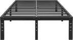 ALDRICH 14 Inch Metal Bed Frame Queen Size - Double Black Basic Steel Slats Platform, Easy Assembly Heavy Duty Noise Free Bedframes, No Box Spring Needed