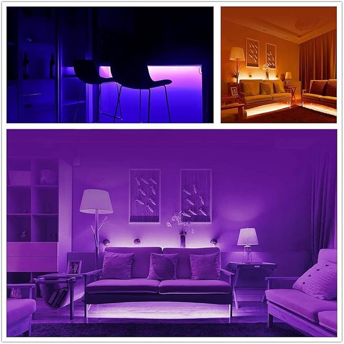 ACONDE 6.56 feet Battery Powered LED Strip Lights, 24 Keys Remote Controlled, DIY Indoor Decoration, 2 Pack