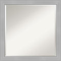 Amanti Art Silver Bathroom Mirror for Over Sink, 23x23 Vista Brushed Nickel Narrow Square Vanity Mirror, Medium Casual Frame, Hangs Horizonally and Vertically, Bathroom Wall Decor, Beveled Edge