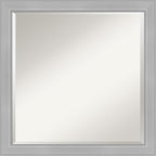Amanti Art Silver Bathroom Mirror for Over Sink, 23x23 Vista Brushed Nickel Narrow Square Vanity Mirror, Medium Casual Frame, Hangs Horizonally and Vertically, Bathroom Wall Decor, Beveled Edge