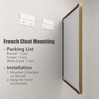 24x32 Gold Bathroom Mirror, Rounded Rectangle Gold Frame Mirror, Brushed Gold Brass Bathroom Vanity Mirror Wall-Mounted, Anti-Rust, Hangs Horizontally or Vertically