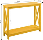 Convenience Concepts Oxford Console Table 39.5" - Sofa Table with Storage Shelf, Transitional Entryway Hall Table for Living Room and Bedroom, Display Foyer Table, Yellow