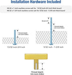 JOY DECOR 10 Pack Single Hole Brushed Brass Square Cabinet Handles Stainless Steel Cabinet Hardware Pulls for Kitchen and Drawers with 2 Inch Overall Length