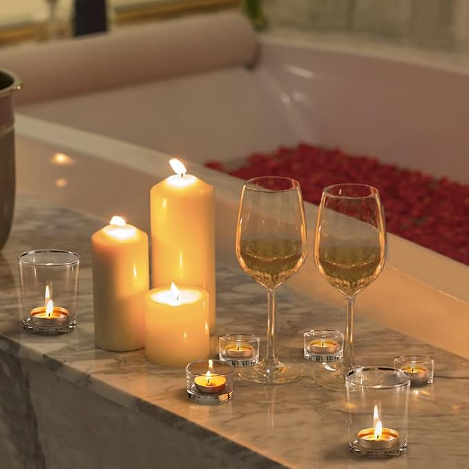 36pcs Assorted Votive Candle Holders, Glass Candle Holder for Wedding Decor, Clear Tealight Candle Holder for Table Centerpiece, and Party Decor