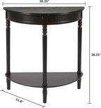 Decor Therapy Simplfy Moon Entry Table,with Shelves & Easy Assembly, Wood-(28.5" x 11.8" x 28.5") Simplify Half Round, 28.5" x 28.5" x 12", Black