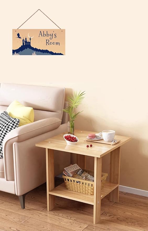 Personalized Castle and Flying Dragon Sign Wall Art Decor For Kids Room Custom Name Rerto Door Décor For Little Man Cave Girls Bedroom Home Kitchen Garden Yard