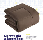 Twin Comforter Set with Sheets - 5-Piece Bedding Collection - 1 Comforter, 1 Fitted Sheet, 1 Flat, 2 Pillowcases - Deep Pocket - Soft & Premium Quality - Ideal for All Seasons, Chocolate Brown