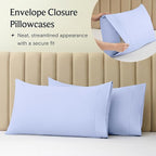 LuxClub 4 PC Sheet Set Bed Sheets Deep Pockets 16" Eco Friendly Wrinkle Free Cooling Machine Washable Hotel Bedding Silky Soft - Sky Blue King