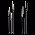 2pcs 5 Arm Floor Candelabra,Acrylic Floor Candle Holder for Wedding Centerpiece Tall Clear Candle Holders for Ceremony Birthday Party Home Decoration Fit 0.8 LED Candles