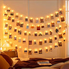 30 LED Photo Clip Fairy Lights LED Twinkle Lights Starry Lights for Home Halloween Thanksgiving Christmas Party Wedding Decor (10ft, Warm White)