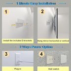 20 x 28 Inch LED Bathroom Mirror with Lights, Front & Back Lit Mirrors for Bathroom Wall Mount, Aluminum Black Frame Decor, Anti-Fog, Dimmable 3 Colors, Shatter-Proof Tempered Glass, Motion Sensor