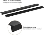 uxcell Cabinet Finger Edge Pull, 3pcs 500mm/19.69 Aluminum Alloy Back Mount Hidden Cabinet Pulls Concealed Handle for Home Kitchen Drawer Cabinet, Black