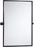 TEHOME 28.5 x 36'' Black Metal Framed Pivot Rectangle Bathroom Mirror Tilting Beveled Vanity Mirrors for Wall…