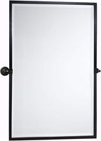 TEHOME 28.5 x 36'' Black Metal Framed Pivot Rectangle Bathroom Mirror Tilting Beveled Vanity Mirrors for Wall…