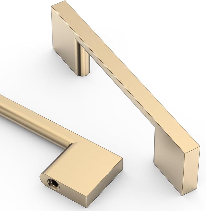 Asidrama 2008 10 Pack 3 Inch(76mm) Brushed Brass Kitchen Cabinet Handles, Cabinet Pulls Kitchen Cabinet Hardware for Cupboard Drawer Pulls