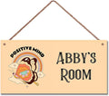 Personalized Sign Cute Butterfly Sign Rainbow Art Décor For Kids Room,Positive Mind,Custom Name Door Wall Art Decor, Floral Nursery Art Plate For Girls Boys Bedroom Room