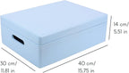 XL Blue Wooden Box Storage with Hinged Lid | 15.8 x 11.8 x 5.5 inches (+-0.5) | with Handles | Gift Box Storage Document | Product NOT Intended for 15 Years OR Below