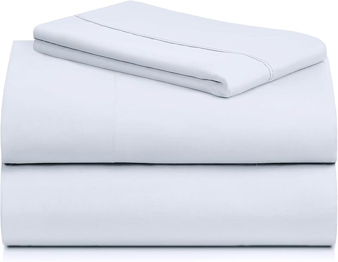 LuxClub 3 PC Sheet Set Bed Sheets Deep Pockets 16" Eco Friendly Wrinkle Free Cooling Machine Washable Hotel Bedding Silky Soft - Baby Blue Twin XL