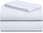LuxClub 3 PC Sheet Set Bed Sheets Deep Pockets 16" Eco Friendly Wrinkle Free Cooling Machine Washable Hotel Bedding Silky Soft - Baby Blue Twin XL
