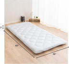 EMOOR Japanese Floor Futon Mattress Anti-Sag Twin-XL Made in Japan 100% Cotton Chip Foam Gray, Shikibuton Foldable Sleeping Bed Tatami Mat