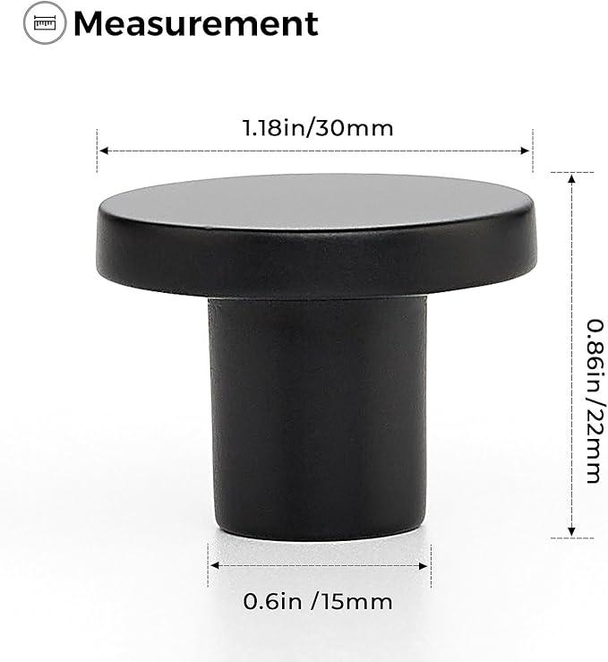 Ravinte 45 Pack Cabinet Knobs Black Kitchen Cabinet Knobs Round Dresser Drawer Pulls Closet Door Pulls 1-1/5 Inch