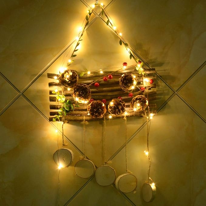 4 Pack 50 LED Warm White Battery-Powered Mini Christmas Fairy Lights, 16.4 FT Flexible Copper Wire, Indoor/Outdoor, LED, Battery Operated
