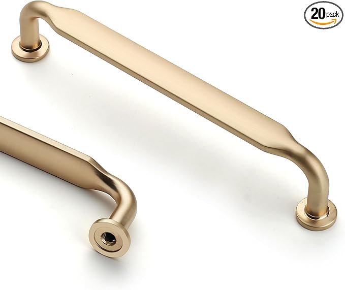 Asidrama 20 Pack 5 Inch(128mm) Brushed Brass Kitchen Cabinet Handles, Cabinet Pulls Kitchen Cabinet Hardware for Cupboard Drawer Pulls