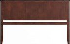 AFI, Madison King Solid Wood Panel Headboard with Attachable Charger, Walnut