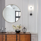 ANDY STAR 26 Inch Round Mirror, Brass Bathroom Mirror, Gold Circle Mirror with Stainless Steel Frame for Bathroom, Vanity, Living Room, Entryway