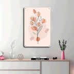 Metal Tin Signs Abstract Floral Line Art Poster Suitable for Home Bar Cafe Farmhouse Decoration8x12inch Tin Sign