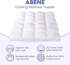 ABENE Queen Size Mattress Topper for Back Pain Relief, Extra Thick Mattress Pad Pillowtop, Soft Plush Mattress Cover Bed Topper with Deep Pocket, Overfilled Down Alternative Filling, White